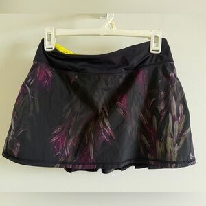 lululemon athletica Black Skirt with Purple Floral Print